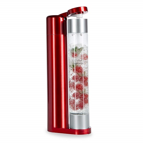 Levivo Wassersprudler Glas Fruit & Fun slim Glasflasche