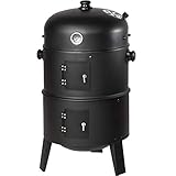 tectake 3in1 BBQ Holzkohlegrill Barbecue Smoker...