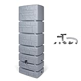 Kreher XXL Wassertonne Tower Stone mit Wasserhahn und...