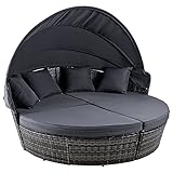 VONLUCE 4-teilige Sonneninsel mit Faltbarem Sonnendach...